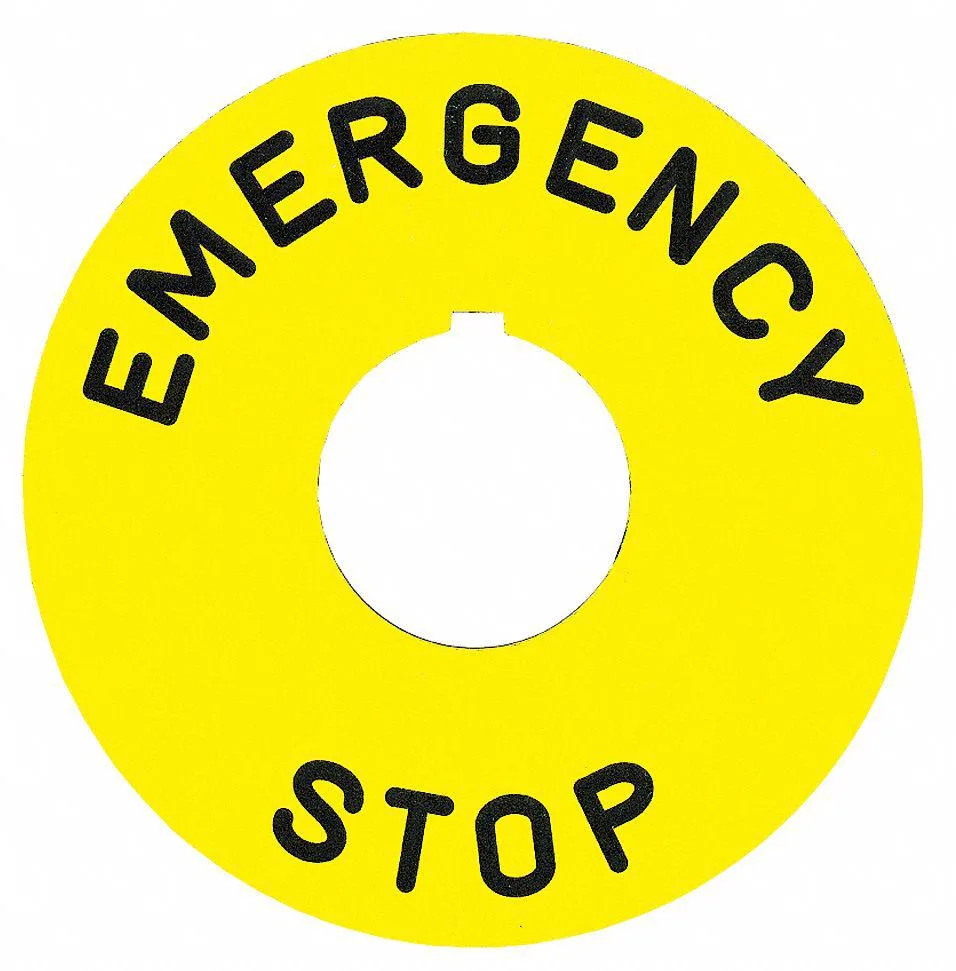 Schneider Electric Schneider Electric 9001KN9330 Legend Plate Emergency Stop Yellow 60mm — product photo