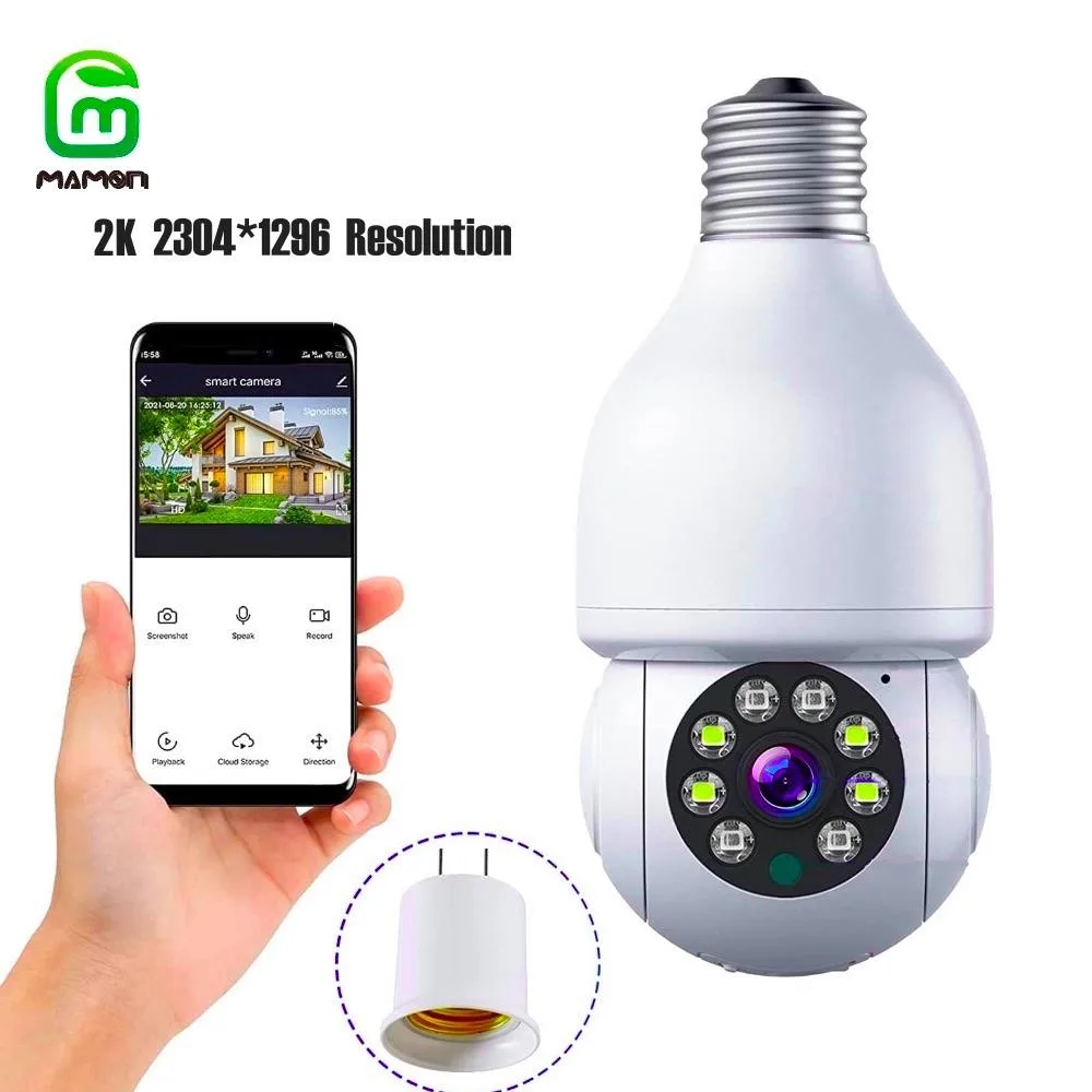 MAMONCARE MAMONCARE Light Bulb Camera E27 FHD 2 MP 355° Pan 85° Tilt network camera — product photo