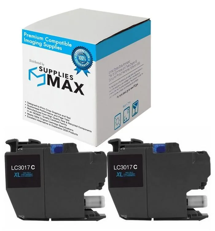 SuppliesMax SuppliesMax LC-3017C_2PK Cyan High Yield Inkjet 2 Pack 550 Pages — product photo