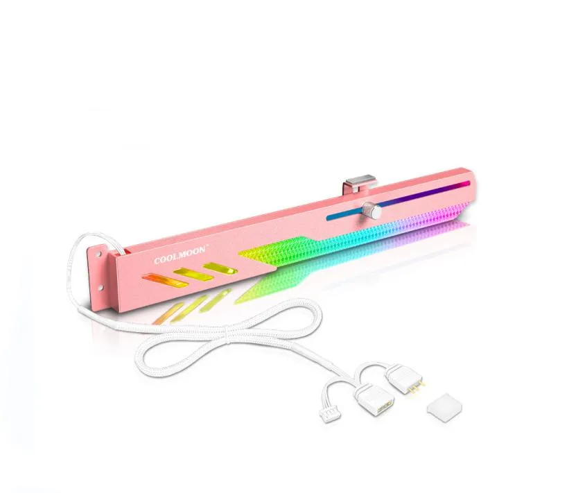 Corn Electronics Corn Electronics COOLMOON GT8 5V ARGB GPU Brace 280mm Pink video card accessory — product photo