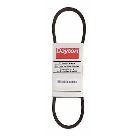 Black rubber V-belt wrapped in fabric, 105 inches long