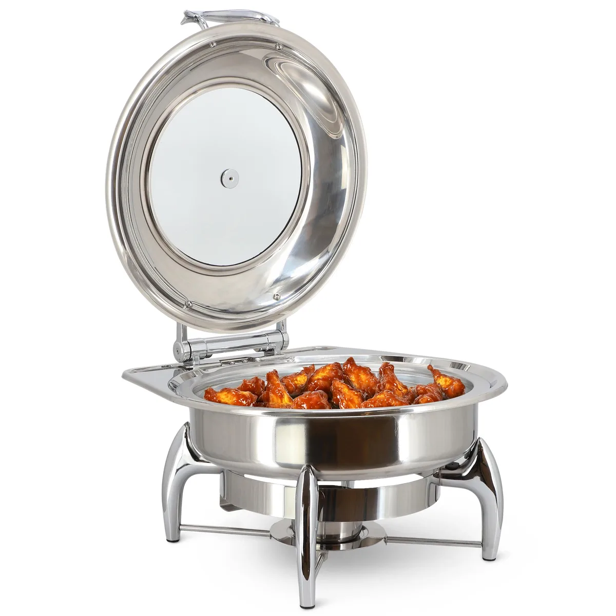MegaChef MegaChef 510122013M 6.3 Quart Stainless Steel Round Chafing Dish cooking utensil — product photo