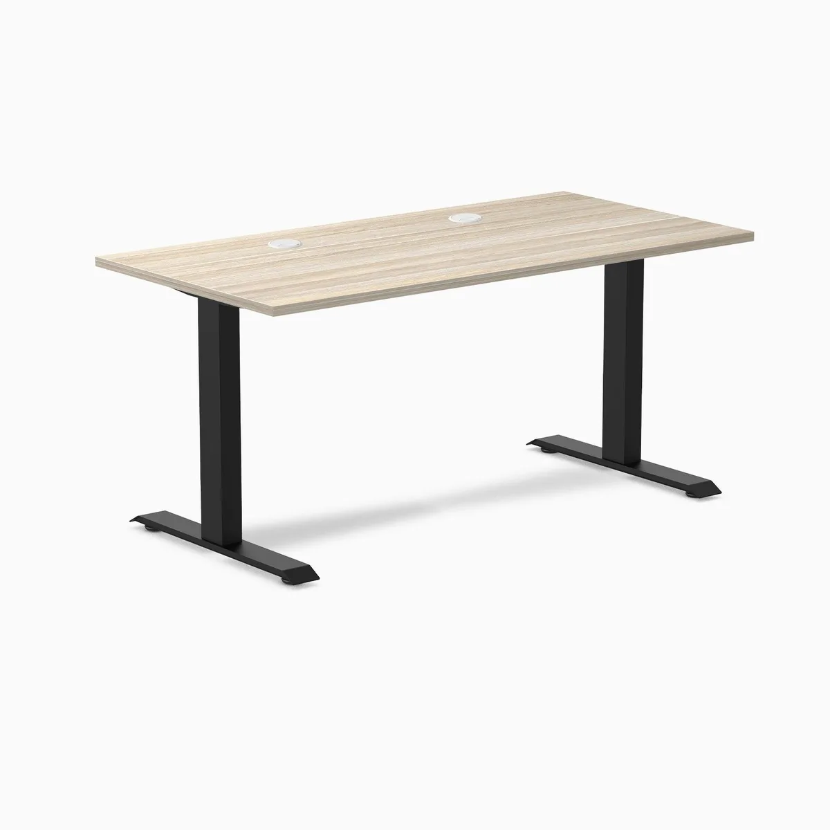 Desky Desky Zero Laminate Office Desk Classic Oak 59 x 29.5 in Matte Black — product photo
