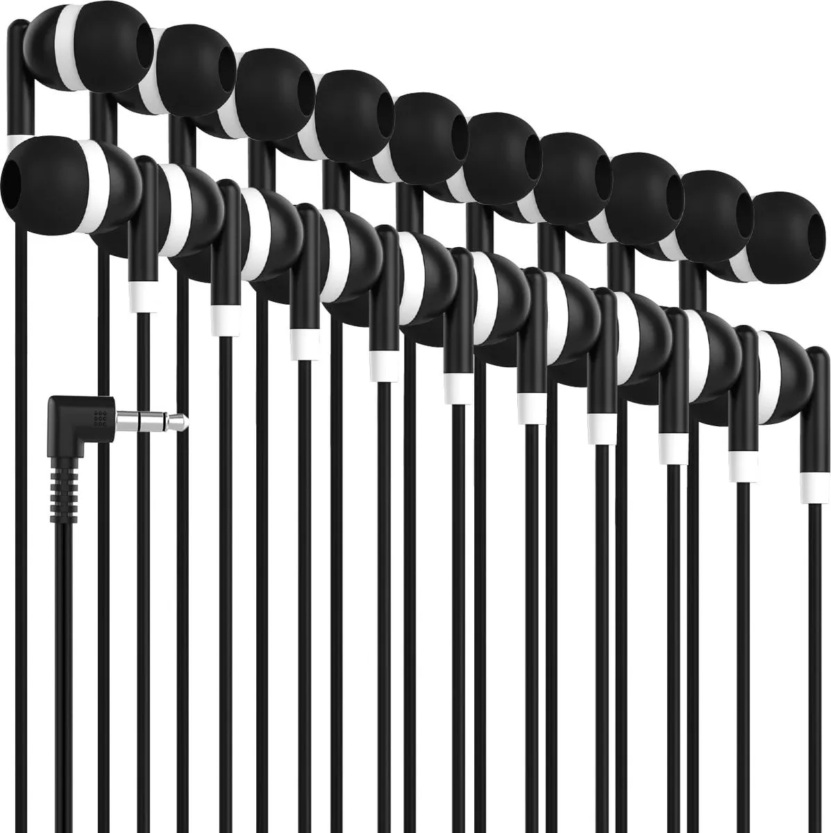 No Sew No Sew SFH-0 In-Ear Earbuds 10 Pack Black 3.5mm — product photo