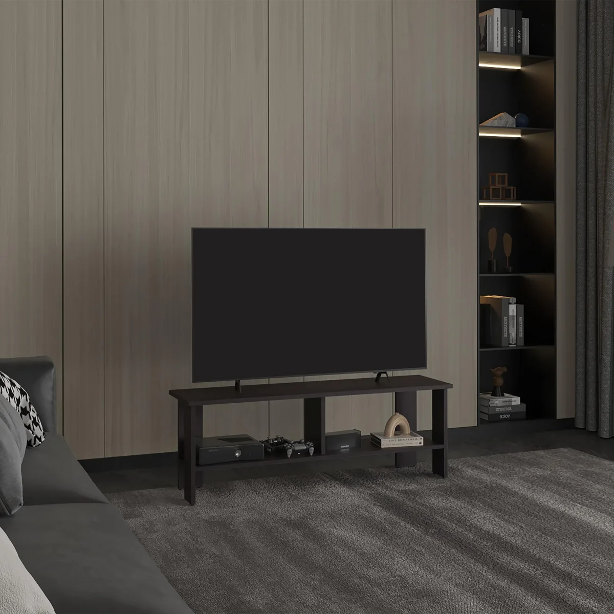 tuphen tuphen Navia 47" TV Stand Two Shelves Black Wengue Home Entertainment — product photo