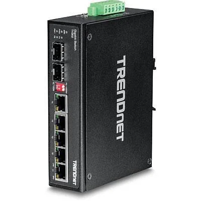 TRENDnet TRENDnet TI-G62 7-port industrial Gigabit DIN-rail network switch — product photo
