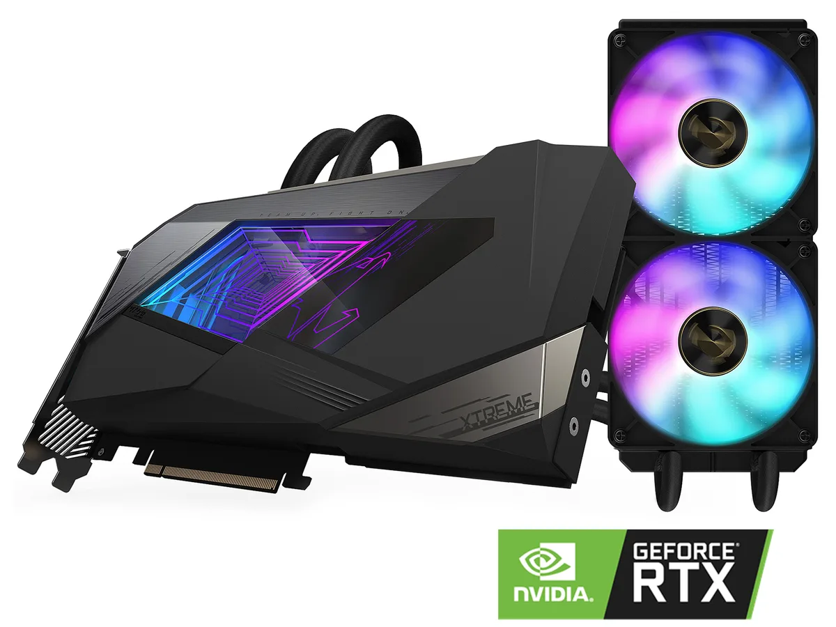 GIGABYTE GIGABYTE GV-N3080AORUSX W10GD GeForce RTX 3080 graphics card — product photo