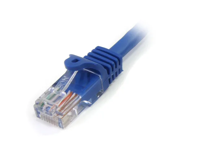 Blue Cat5e ethernet cable, 50 ft, snagless RJ45 connectors
