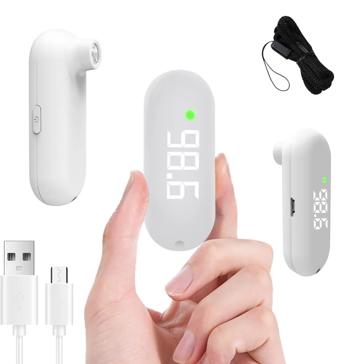 White mini infrared forehead thermometer, 65mm