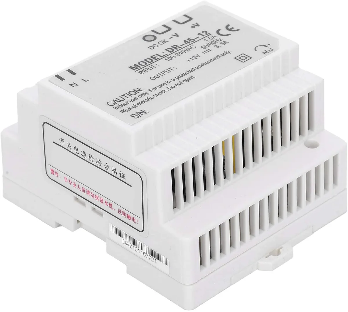 myVolts myVolts DR-45-12 45W 12V DIN rail power supply — product photo