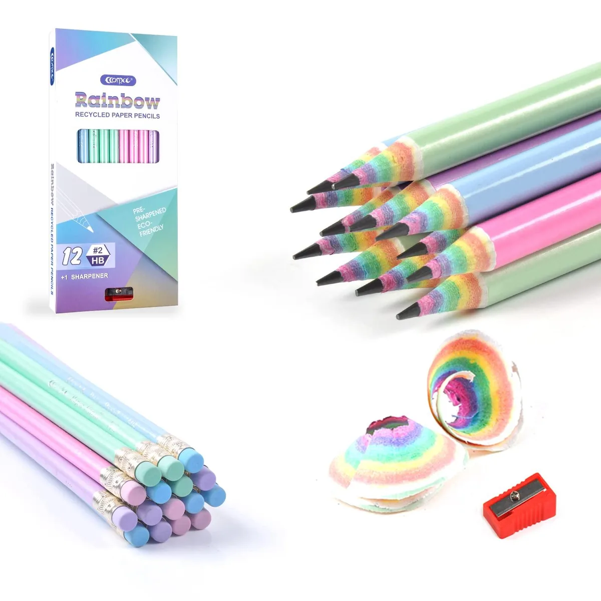  ECOTREE Rainbow Pencils #2 12 Count — product photo