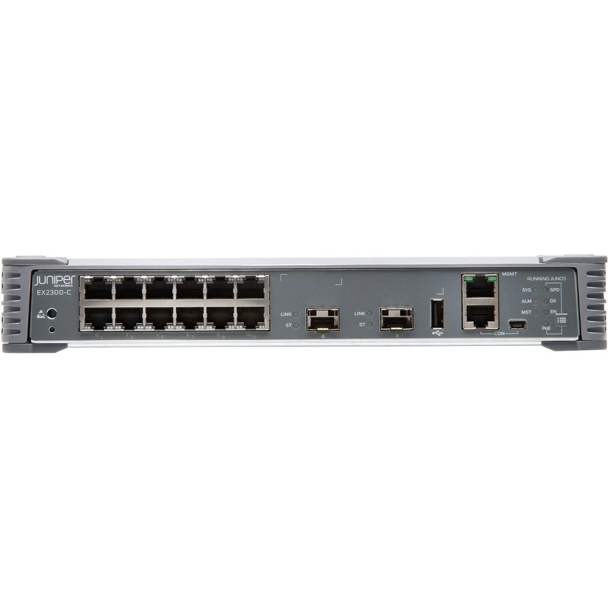 HPE Juniper Networking HPE Juniper Networking EX2300-C-12T network switch 12-port 10/100/1000BASE-T 2 SFP+ — product photo