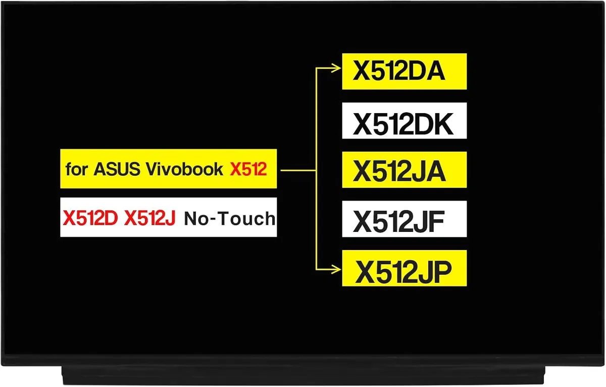 NUOLAISUN NUOLAISUN 15.6 Inch FHD 1920x1080 30 Pin Non-Touch Laptop Screen for ASUS Vivobook X512 Series — product photo