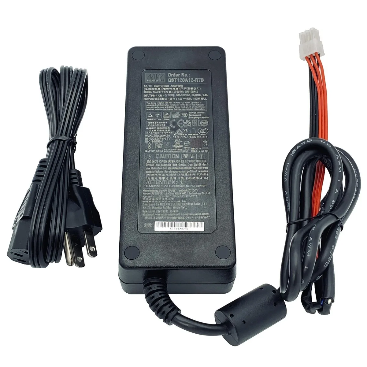 Mean Well Mean Well GST120A12-R7B 12V 8.5A 102W 6-pin power adapter — product photo