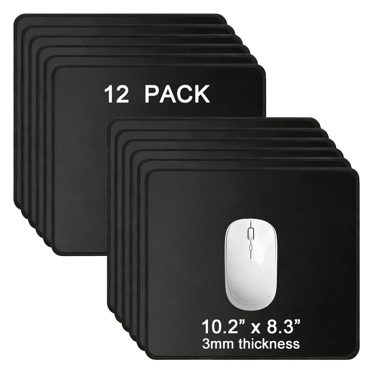 Myrtilithir 12 Pack Mouse Pads 10.2 x 8.3 in Black — product photo