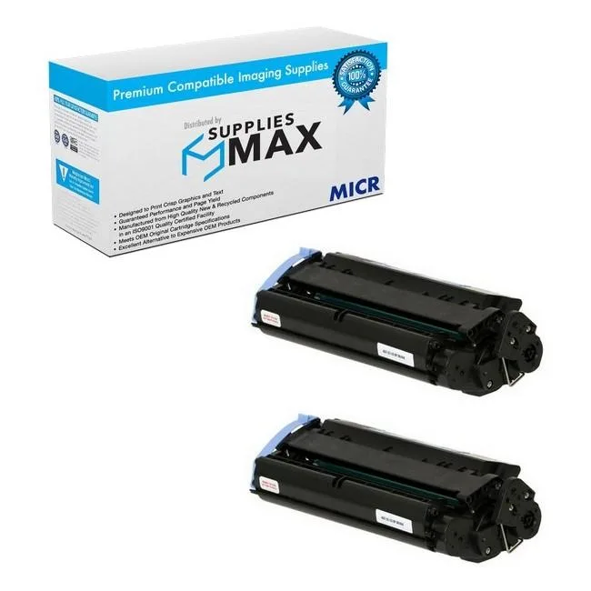 Two black toner cartridges in a sealed box