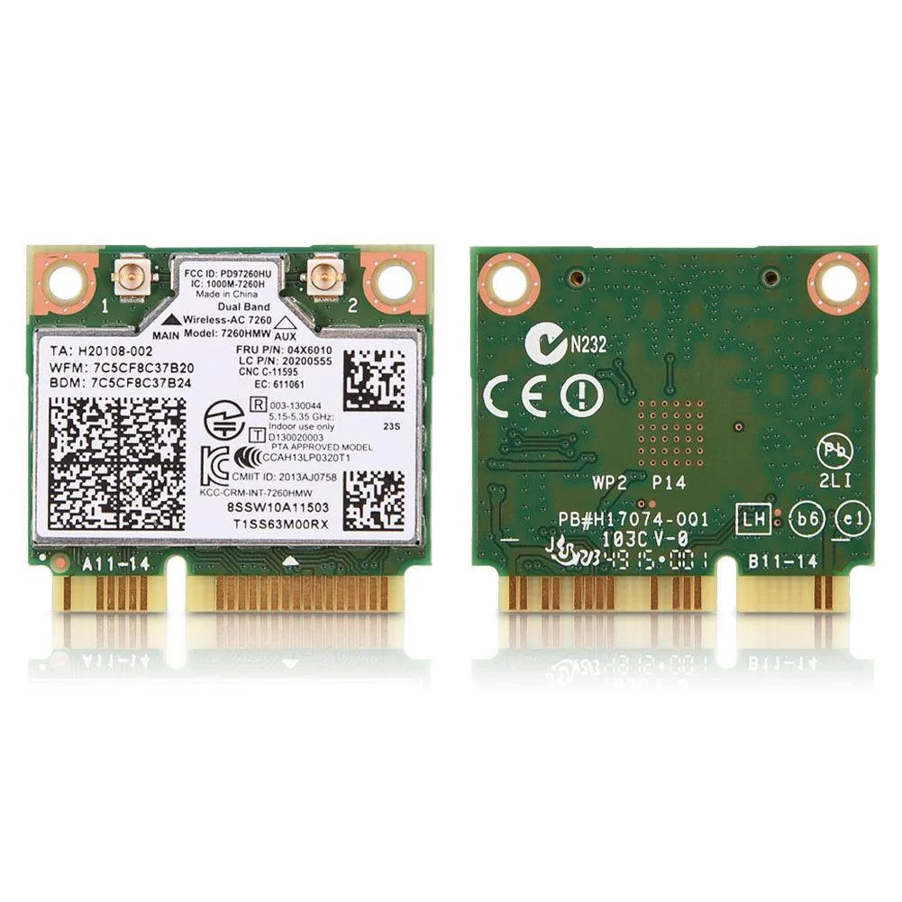 YEPLOOK YEPLOOK Intel 7260 AC 2.4G+5G Bluetooth 4.0 Mini PCI-E WiFi Card — product photo