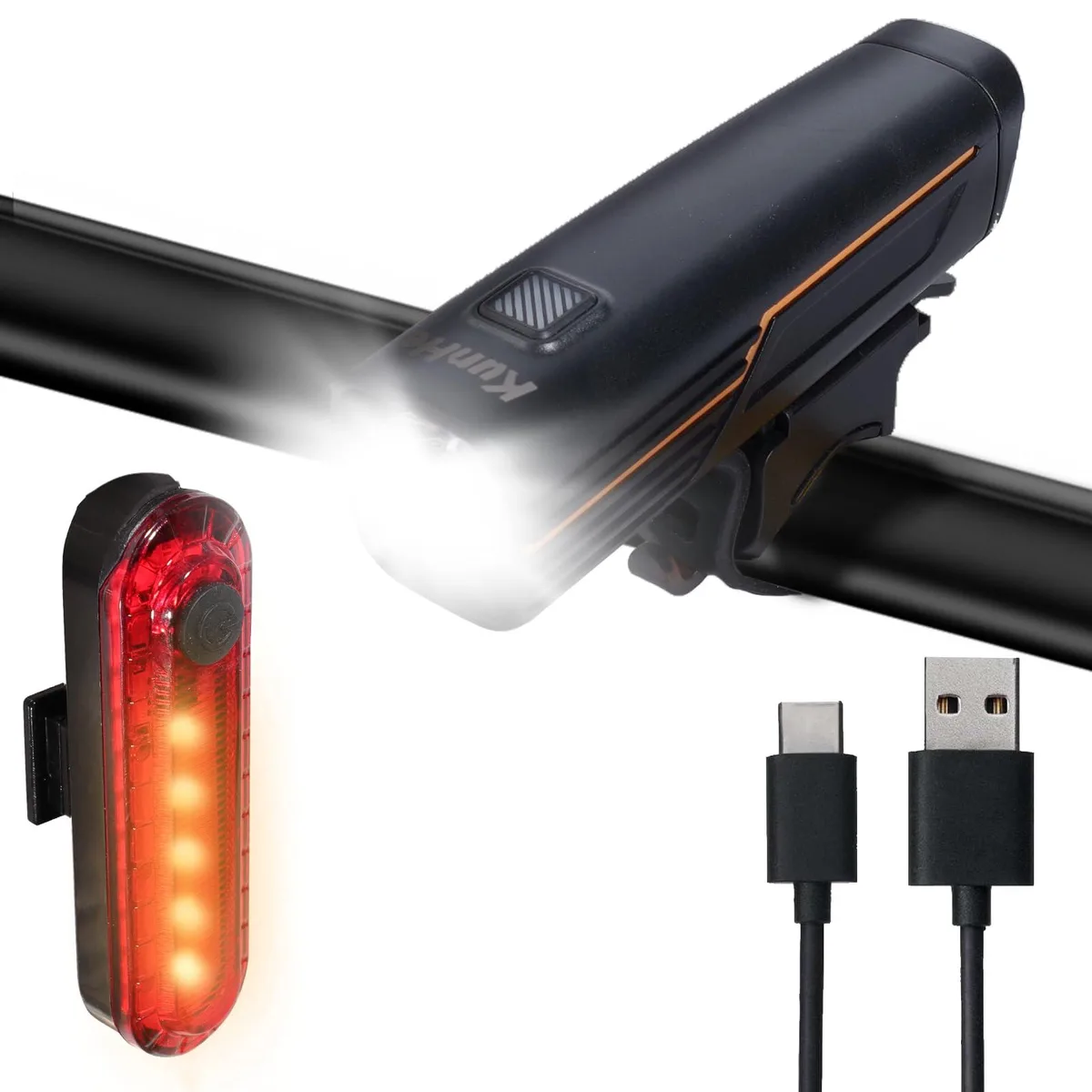  Hollywood Racks BK11-1 227 Lumens 1600mAh Bike Light Set cycling accessory — product photo