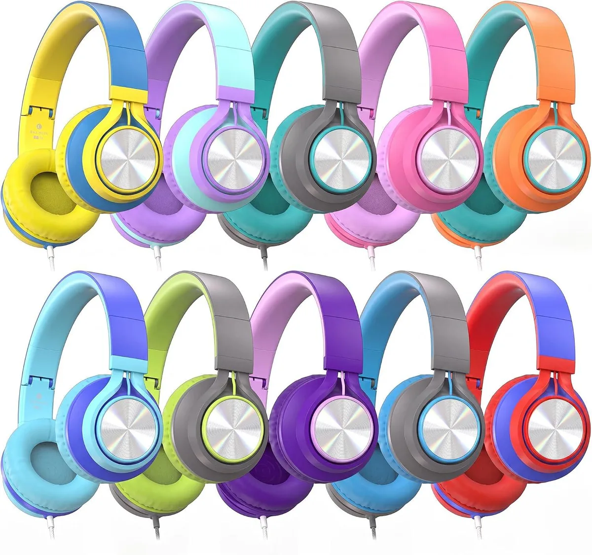 BFKK BFKK 10 Pack On-Ear Wired Headset Multicolor 3.5mm 40mm — product photo