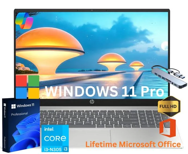 HP HP 15-FD 15.6" i3-N305 32GB 512GB Windows 11 Pro — product photo