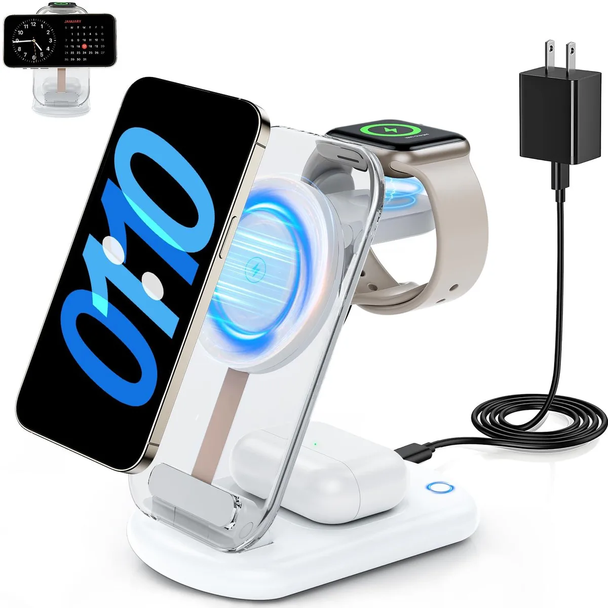  RYND W360 3-in-1 Magnetic Wireless Charger White — product photo