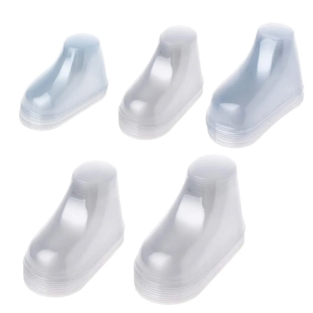 QIXIAMO Clear Plastic Baby Feet Forms 10pcs 8/9/10.5/11/12cm — product photo