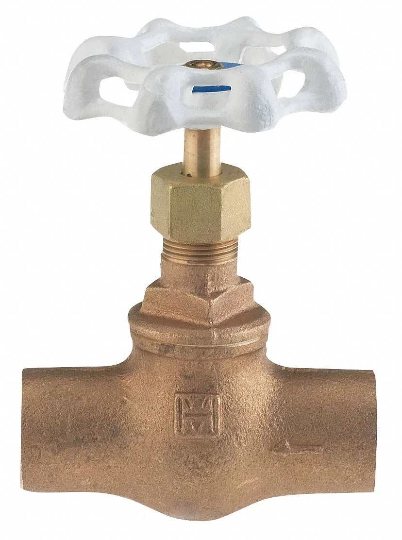 Bronze globe valve with hand wheel, sweat connections
