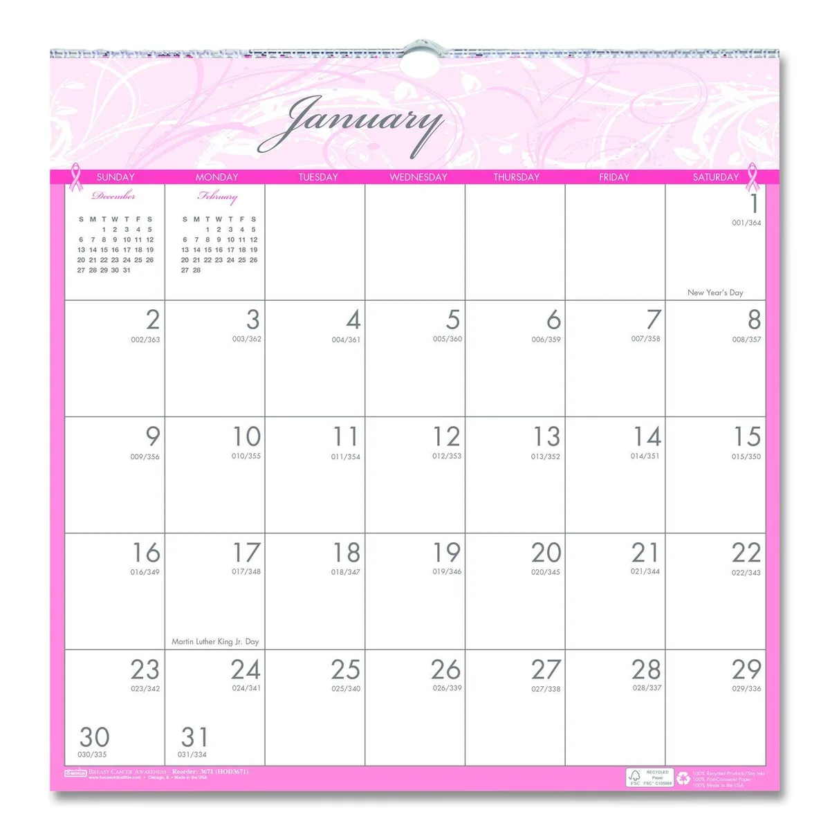House of Doolittle House of Doolittle Breast Cancer Awareness Calendar 2026 3671 — product photo
