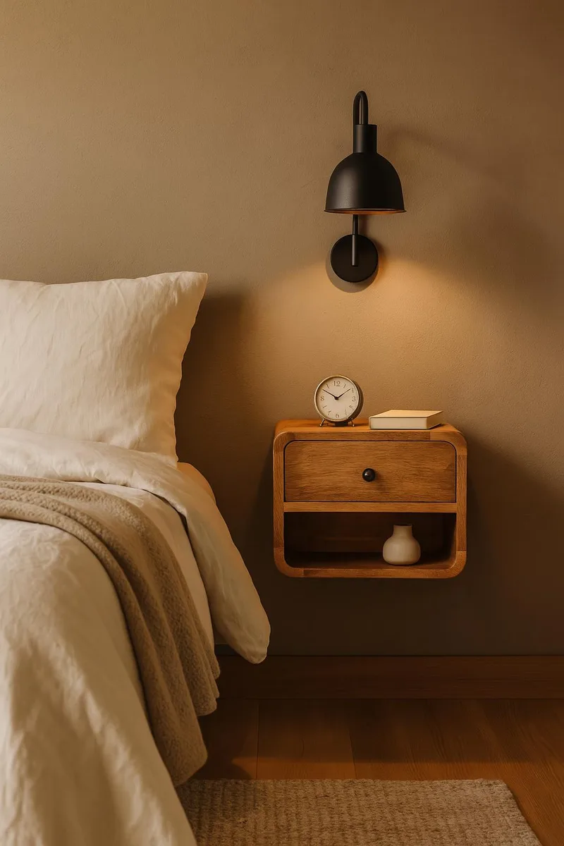 tuphen tuphen Mini Oak Floating Bedside Single Drawer — product photo