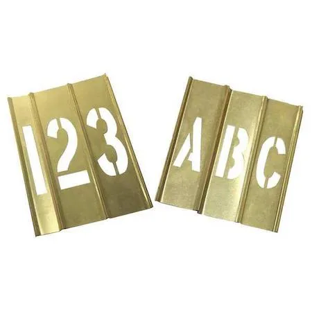 Value Brand Value Brand 20Y518 Stencil Kit 46 Piece 1 In Brass — product photo