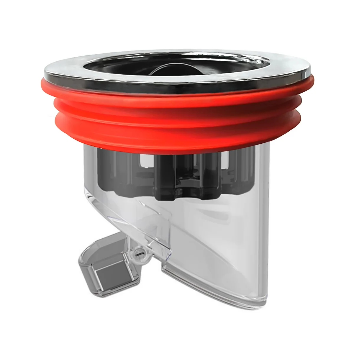 White plastic and silicone floor drain core with magnetic valve, fits 1.5 to 2.0 inch pipes