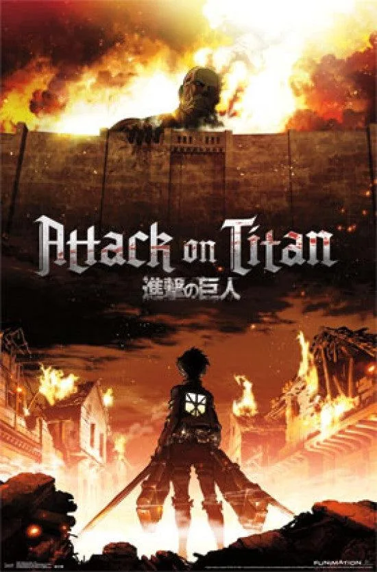 Attack On Titan Fire poster print 22 x 34 inches on heavy paper