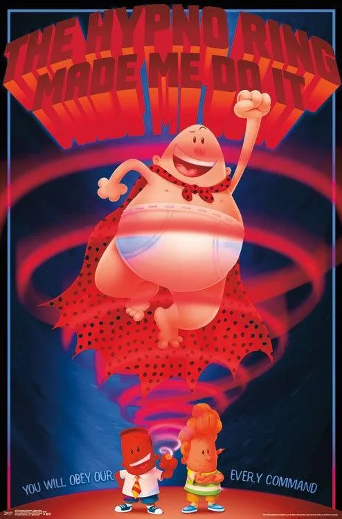 Poster print Captain Underpants Hypno Ring 22 x 34 inches