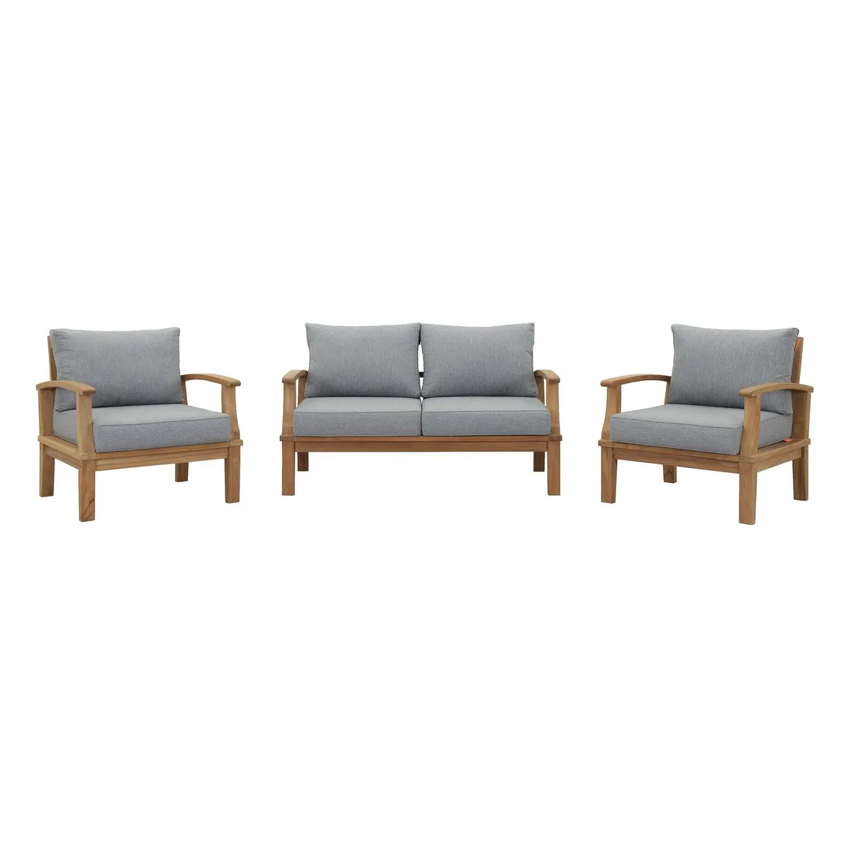 Modway Furniture Modway Furniture Marina 3 Piece Teak Patio Set Natural Gray Decorative Shelving — product photo