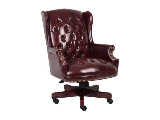 BOSS Office Products BOSS Office Products B800-BY Burgundy Wingback Chair 275 lb office furniture — product photo
