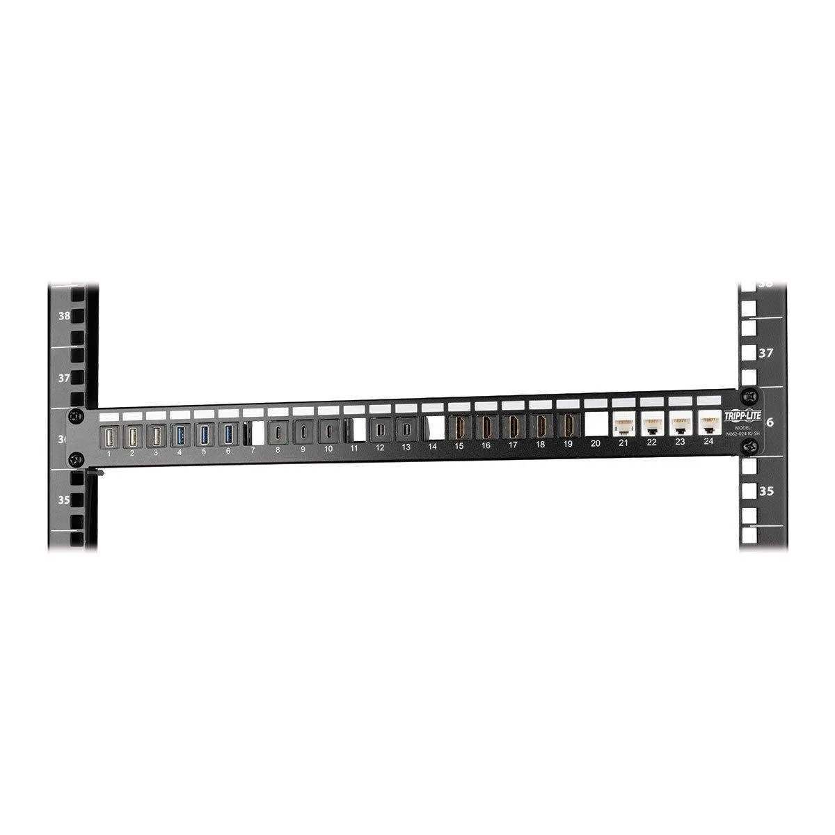 Tripp Lite Tripp Lite N062-024-KJ-SH 24-Port 1U Shielded Blank Keystone Patch Panel — product photo