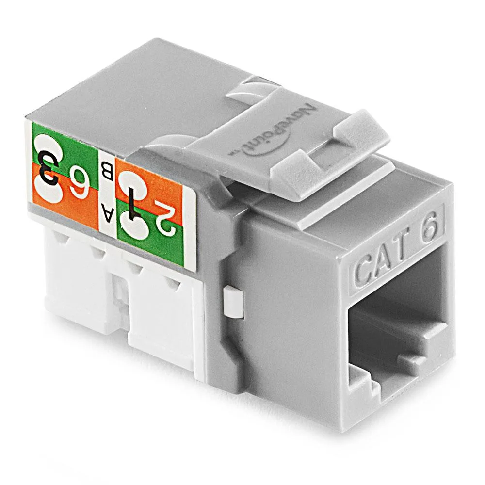 NavePoint NavePoint Cat6 90° Keystone Jack RJ45 110 Gray 25-Pack — product photo