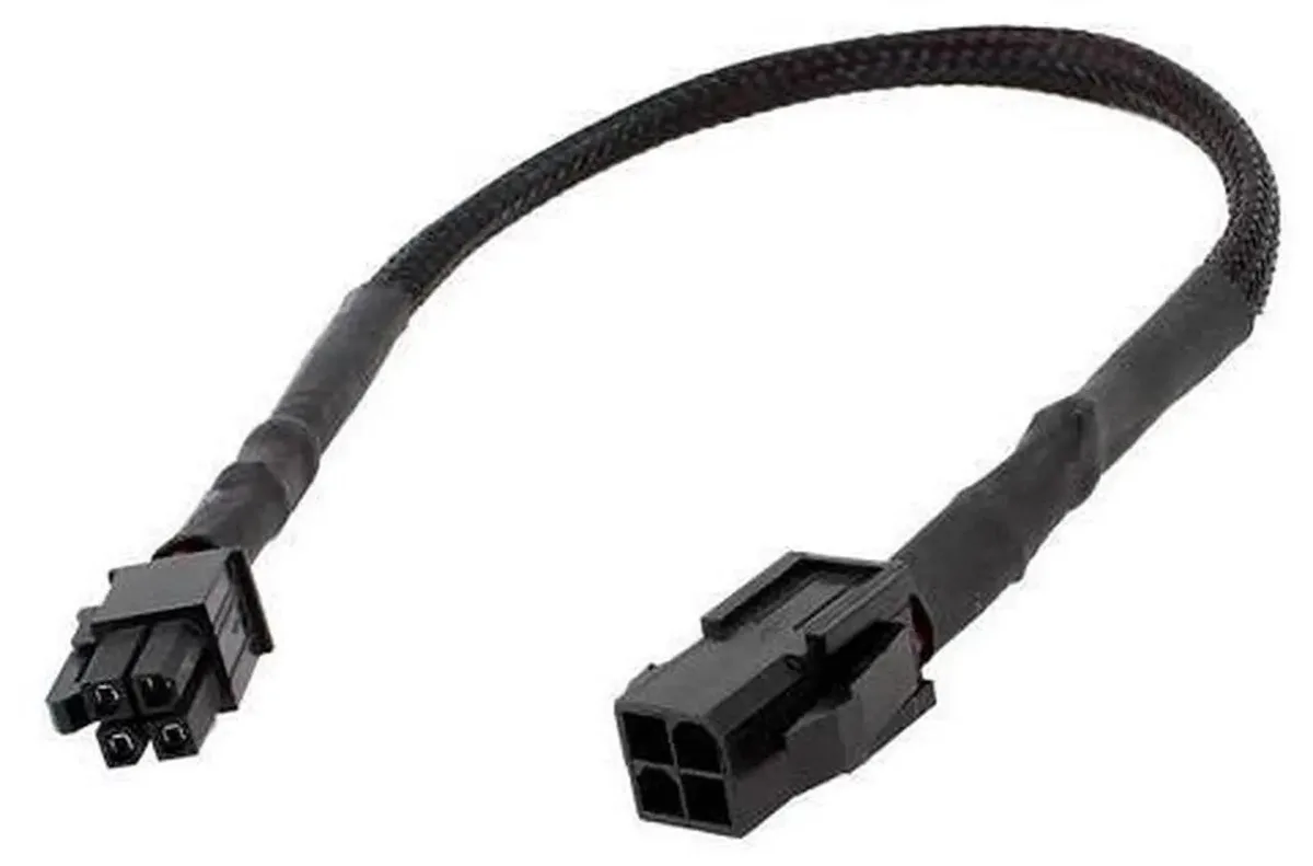 SMUGDESK SMUGDESK Black Sleeved ATX P4 4Pin Male to Female CPU Power Extension Cable — product photo