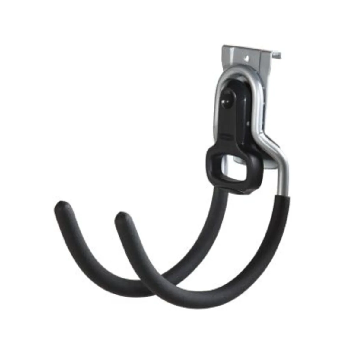 Powder-coated steel utility hook for FastTrack rail, supports 50 lbs