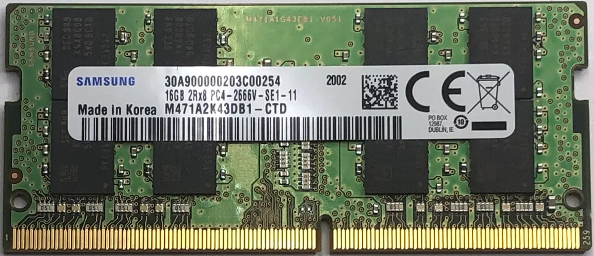 SAMSUNG SAMSUNG 16GB DDR4 2666MHz CL19 1.2V 260-Pin SODIMM M471A2K43DB1-CTD — product photo