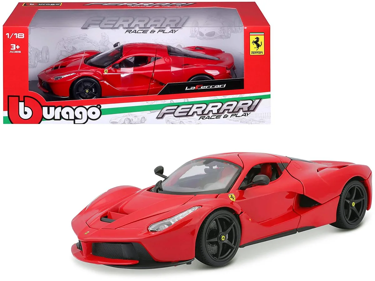 BBURAGO BBURAGO Ferrari LaFerrari F70 Red Black Wheels 1/18 Diecast Car — product photo
