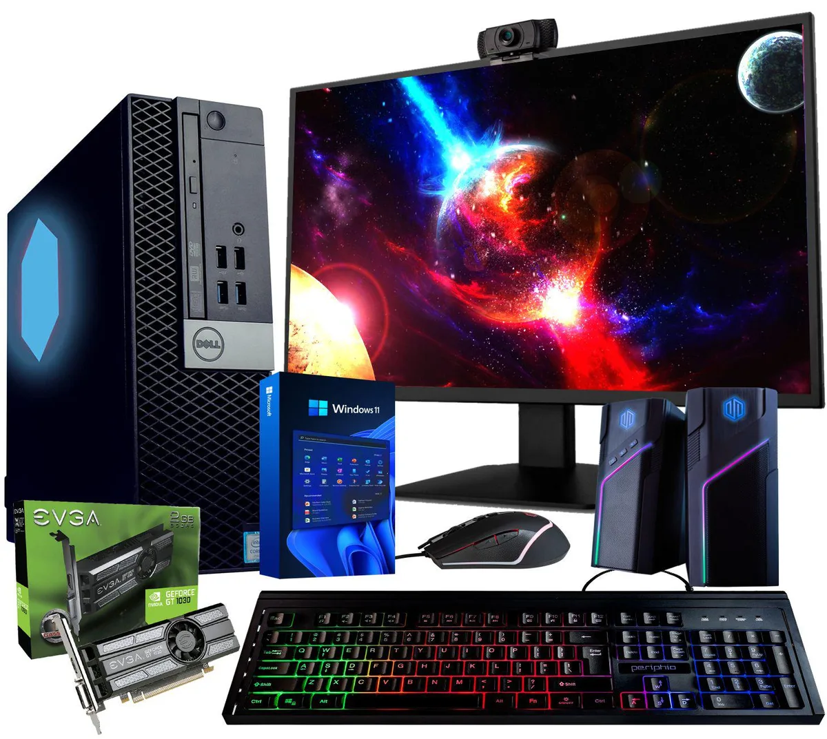 DELL DELL OptiPlex 5060 Desktop PC i7-8700 GT 1030 16GB 500GB 22" W11 Pro — product photo
