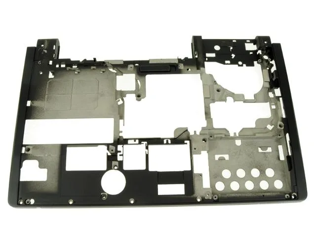 Black and silver plastic metal laptop bottom base frame