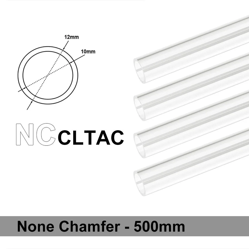 Four clear PETG tubes 12 mm OD 500 mm length