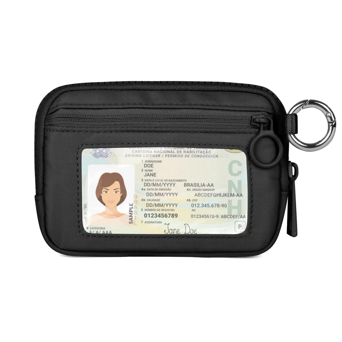  Didida Idcases1 Mini Zip Wallet Black 5.3 x 3.9 in .15 lb — product photo