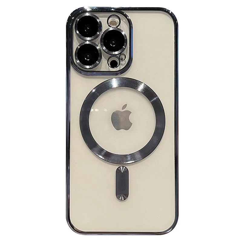 Pezin & Hulin Pezin & Hulin Plating Soft TPU Magnetic MagSafe Clear Case for iPhone 13 Pro Max with Lanyard Black — product photo