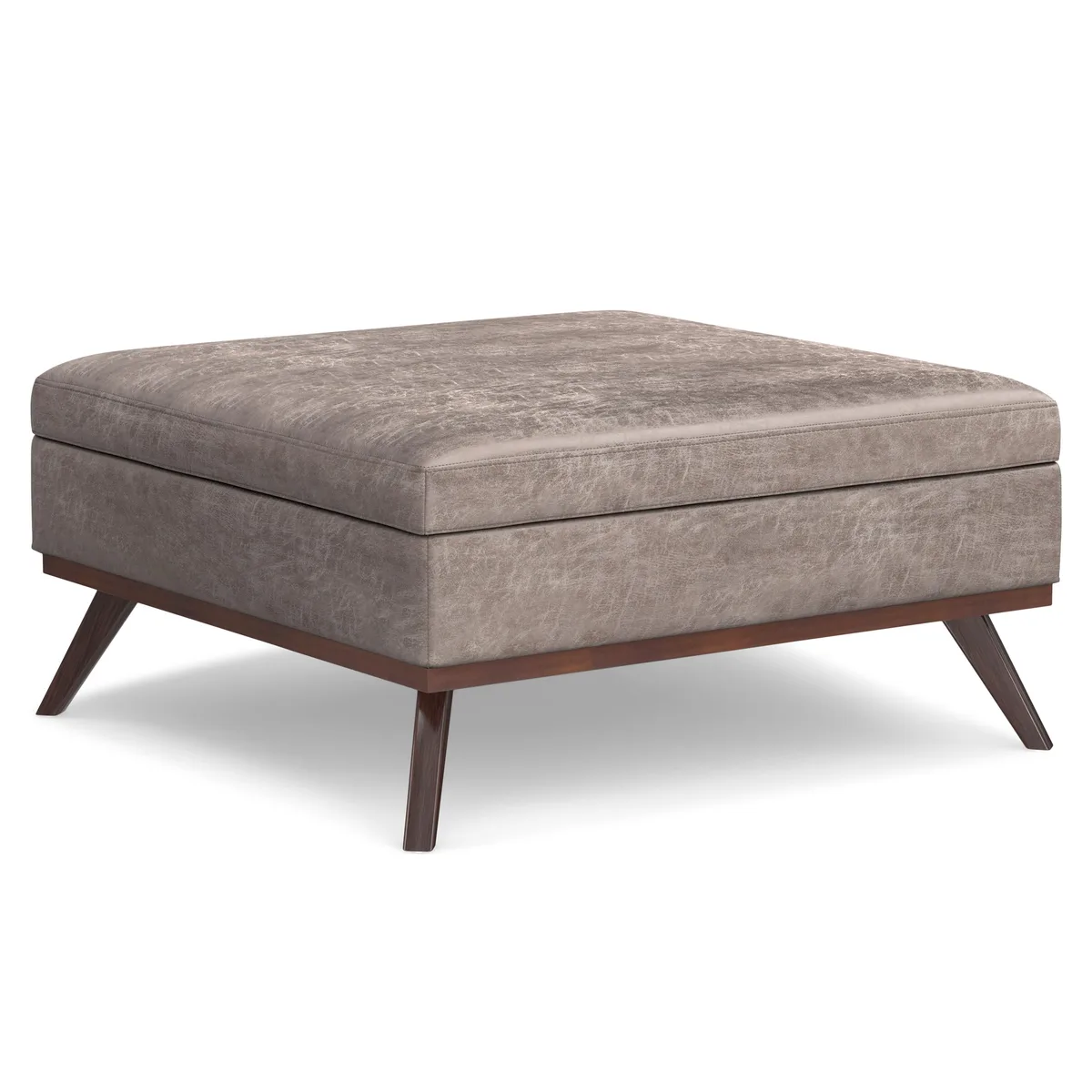 tuphen tuphen XL Square Coffee Table Storage Ottoman Distressed Grey Taupe 40 19.1 — product photo