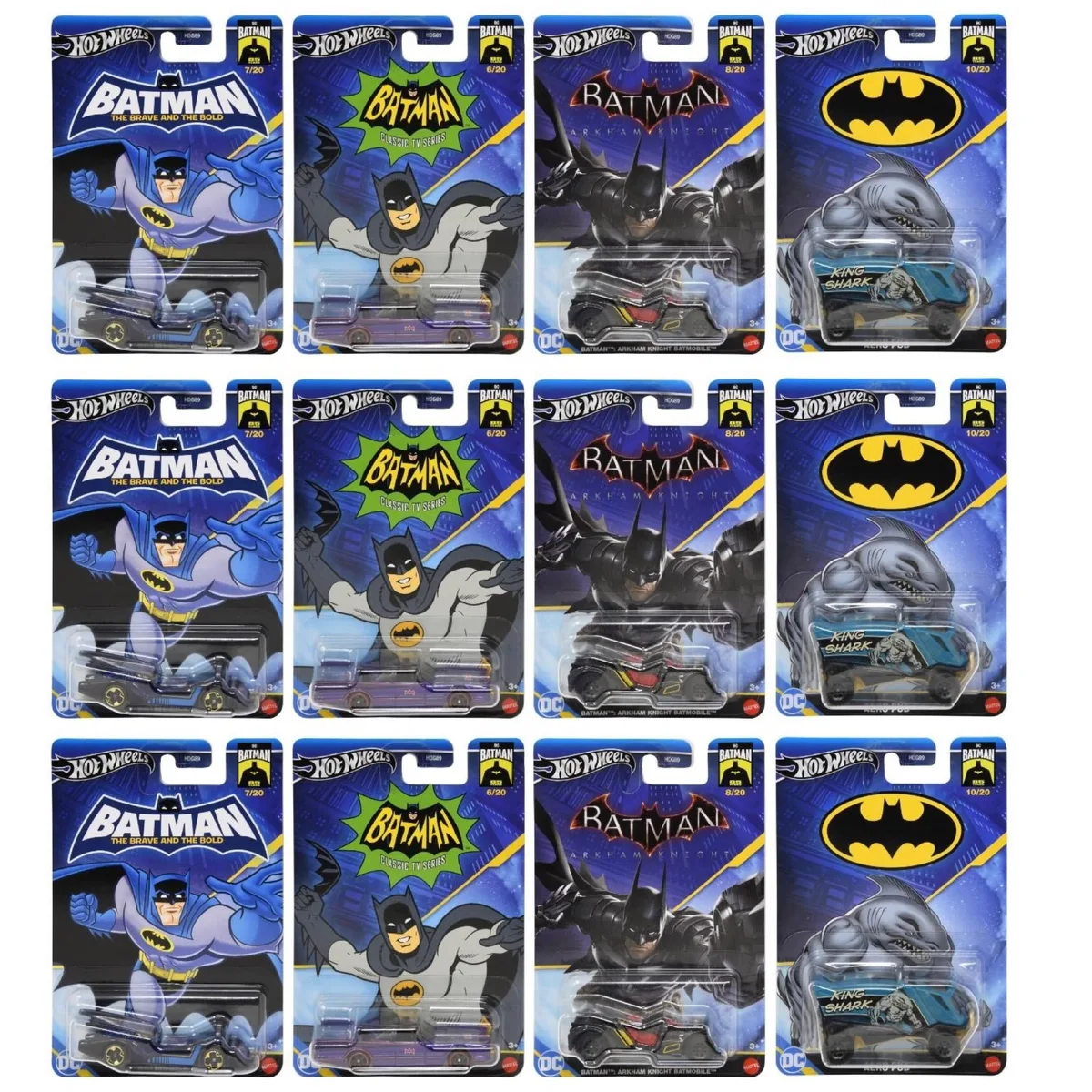 Mattel Mattel Hot Wheels DC Comics 1:64 Scale Mystery Pack of 12 Vehicles — product photo