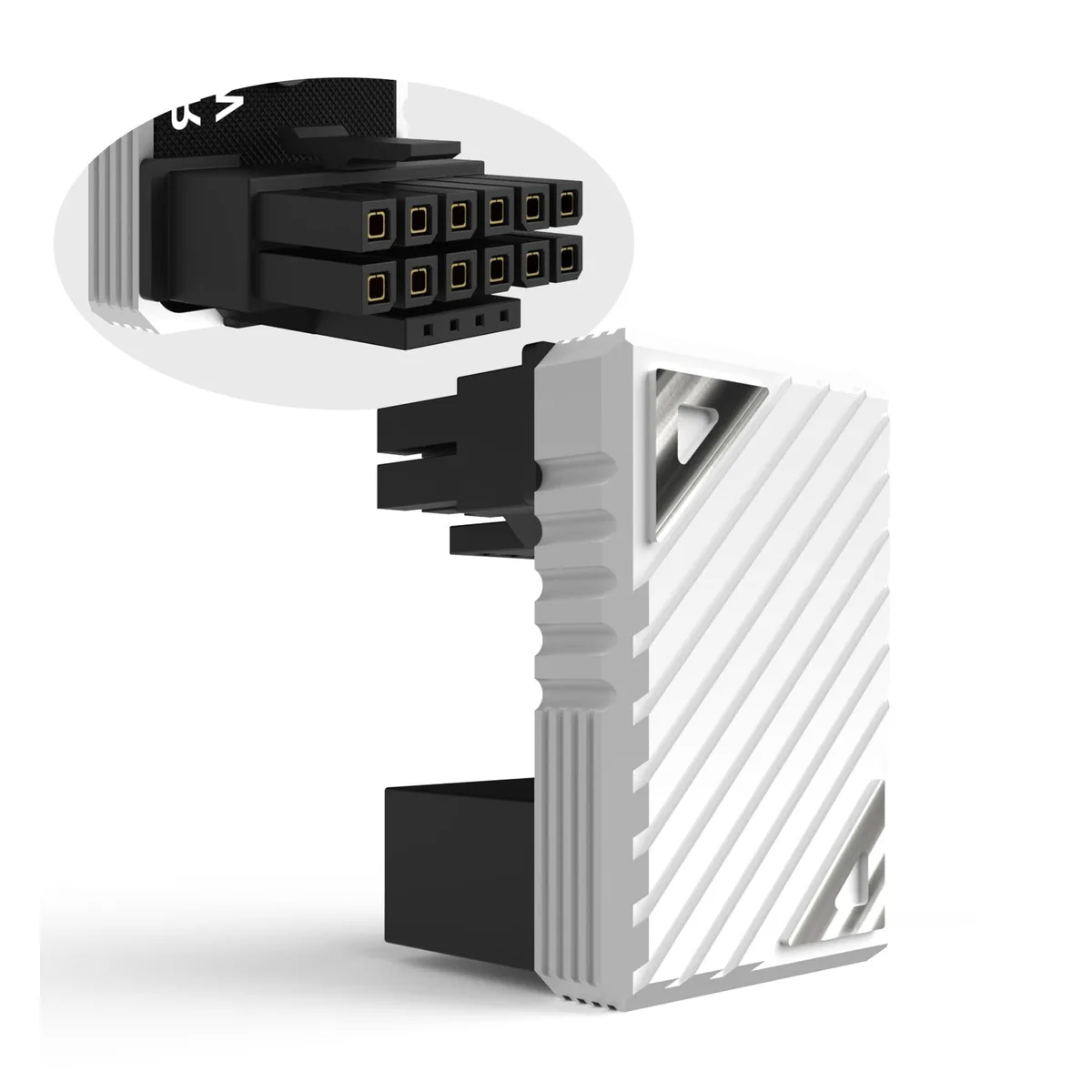 Vszerda Vszerda 16 Pin PCIe 5.0 180° Adapter 12VHPWR Male-Female White — product photo