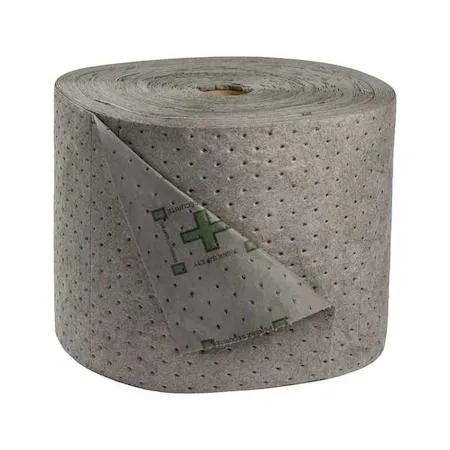 Gray perforated polypropylene sorbent roll 15 in x 150 ft